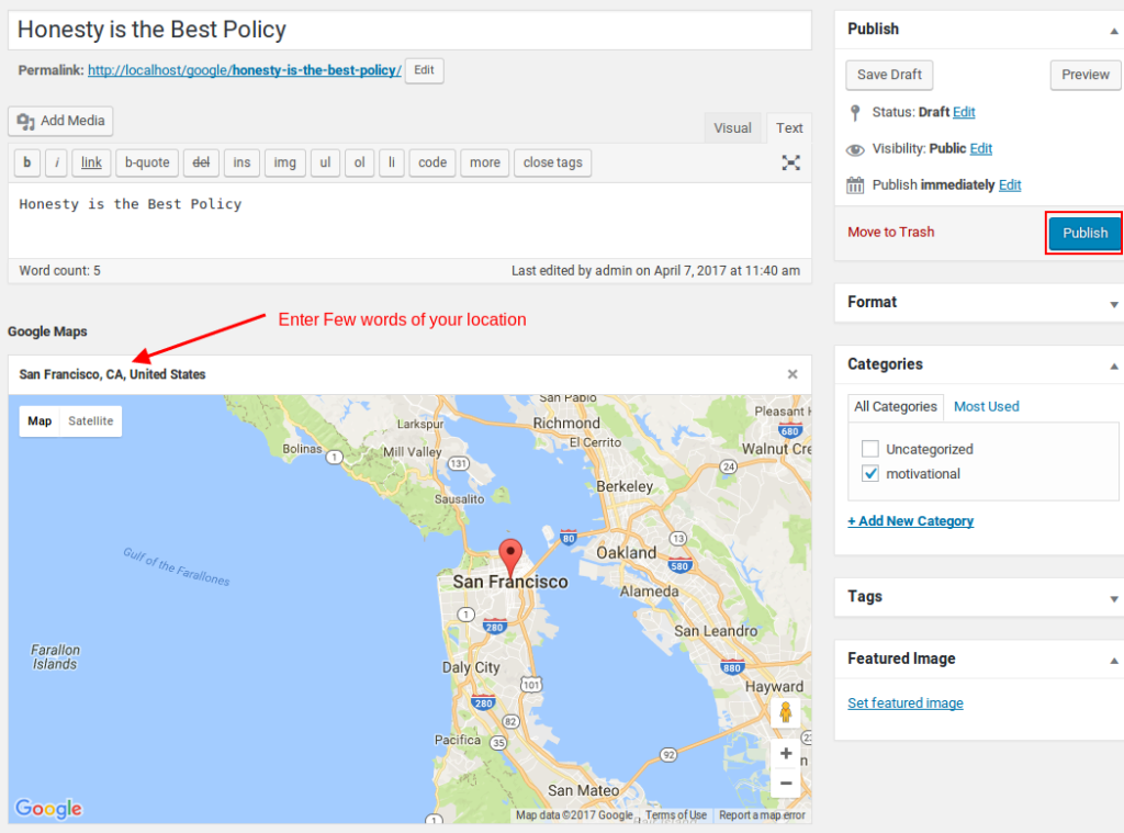 Create location Using Posts