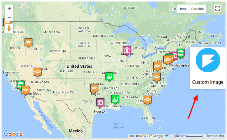 Display custom control in google map Wpmapspro