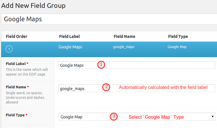 add new field group