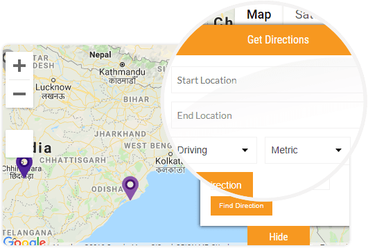 set directions on google map wordpress plugin