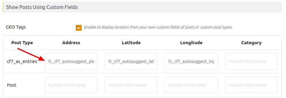 Displays CF7 Form Submissions On Google Maps