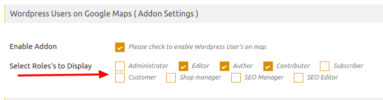 Display Only selected WordPress user roles in map Wpmapspro