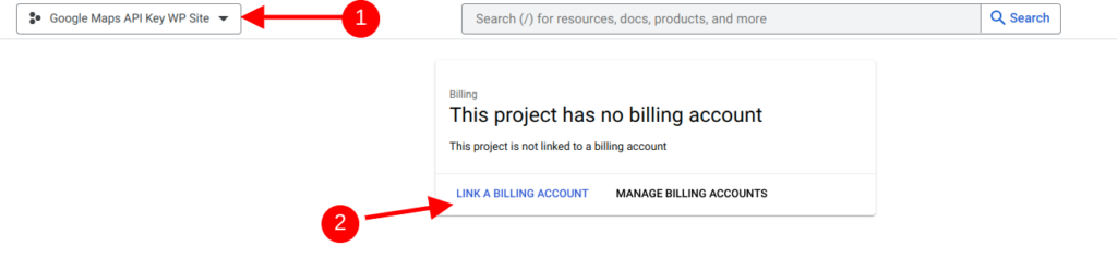 Google Cloud Billing LInk