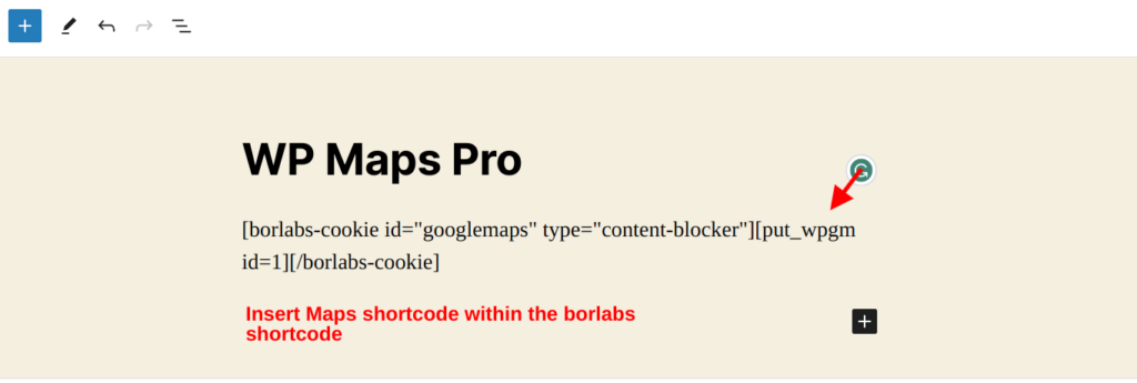 Borlabs Content Blocker Use Shortcode
