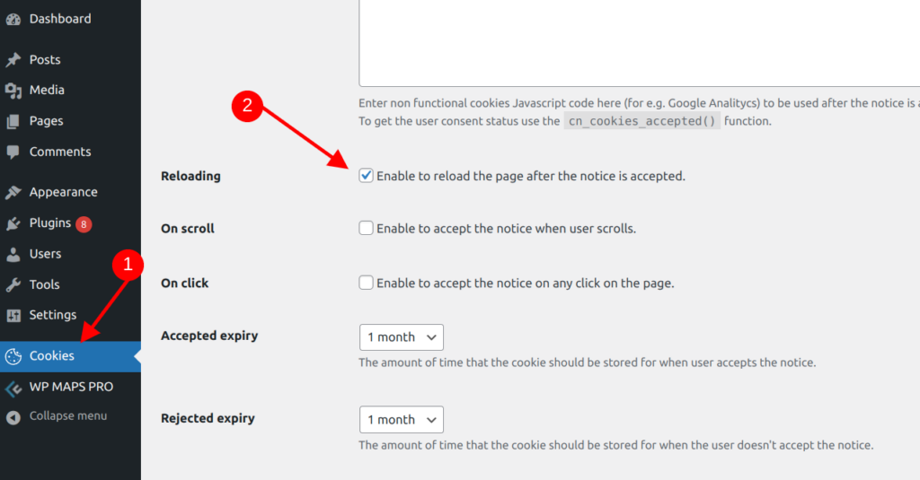 Cookies Notice Reload