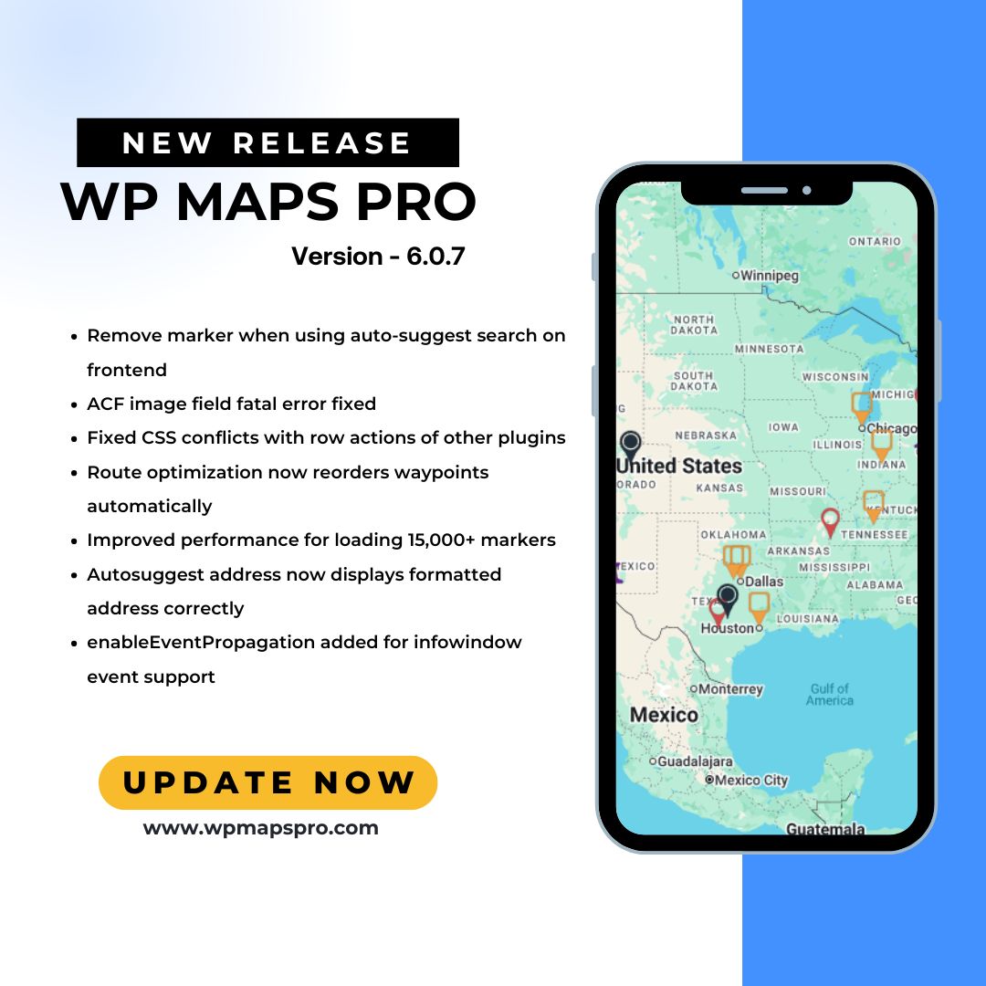 WP Maps Pro Changelog  6.0.7